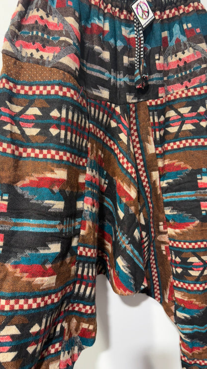 HANDCRAFTED  WARM  DROP CROTCH PANTS #665562