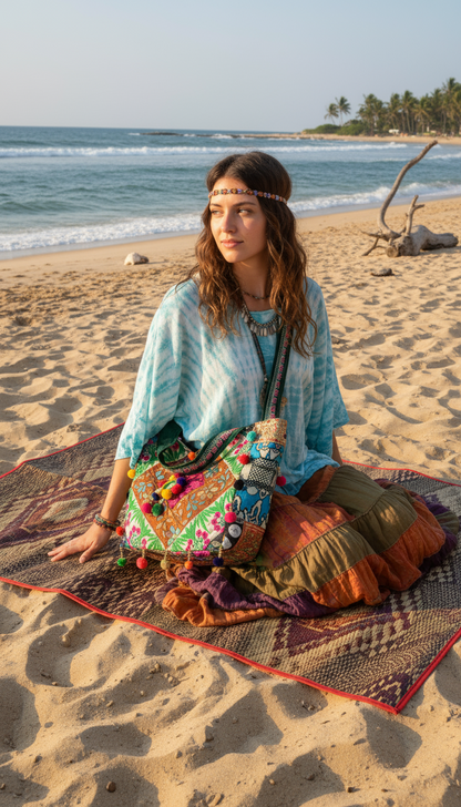 BOHEMIAN STYLE HANDCRAFTED ETHNIC TOTE BAGS # 10133