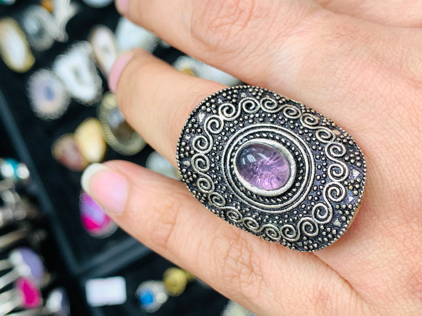 Handcrafted Natural stones ring # RIN2134