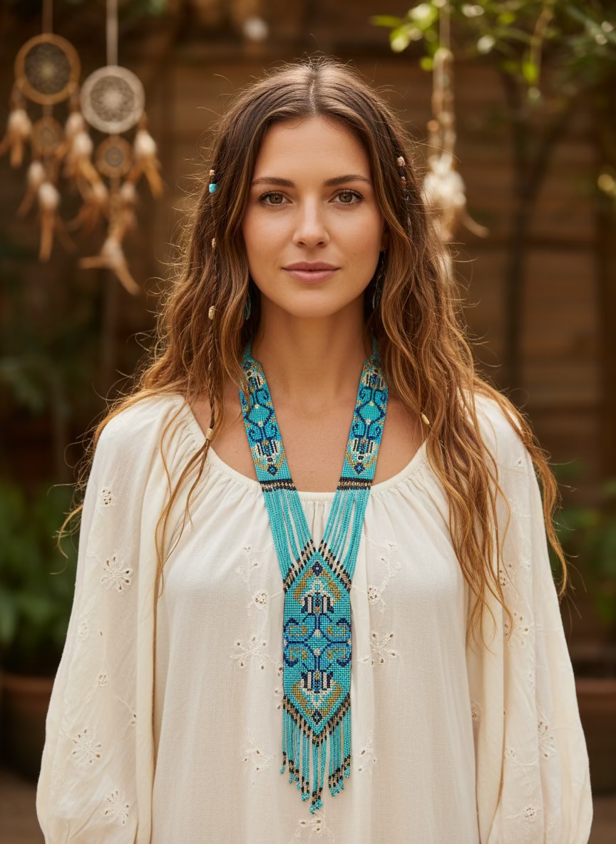 BOHEMIAN STYLE HANDCRAFTED EGYPTIAN NECKLACE #NECK28