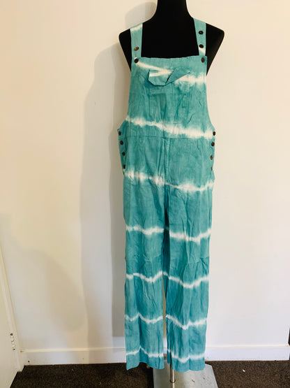 Bohemian Handcrafted Tie Dye Straight Overalls/ Dungaree # JUM031