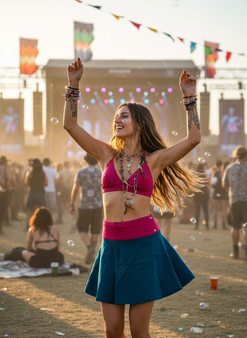 BOHEMIAN HANDCRAFTED TRANCE SKIRT # TRSK1226