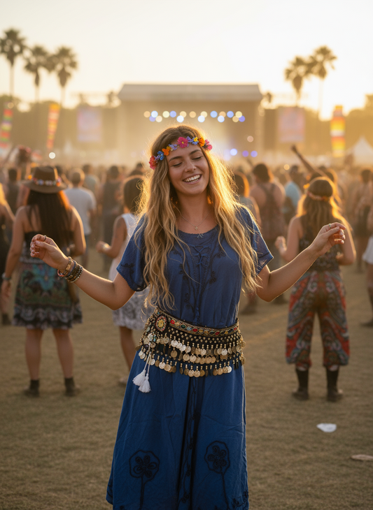 BOHEMIAN HANDCRAFTED BELLY BELT WITH RHINESTONES #BELL21