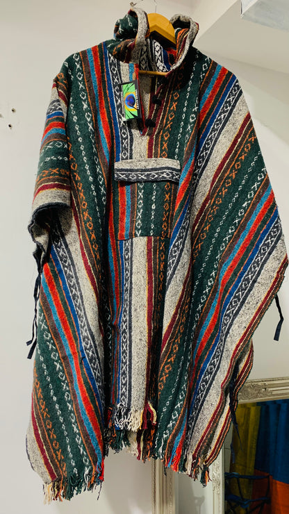 Bohemian style handcrafted Hoodie Plus size UNISEX Gheri poncho #0157