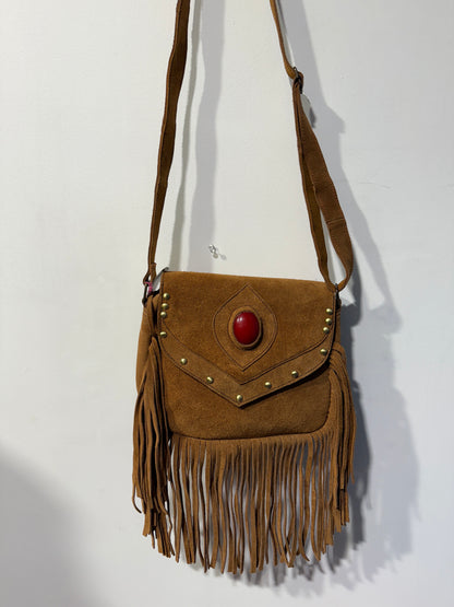 HANDCRAFTED FRIENDSHIP SUEDE LEATHER BAG #LEA552