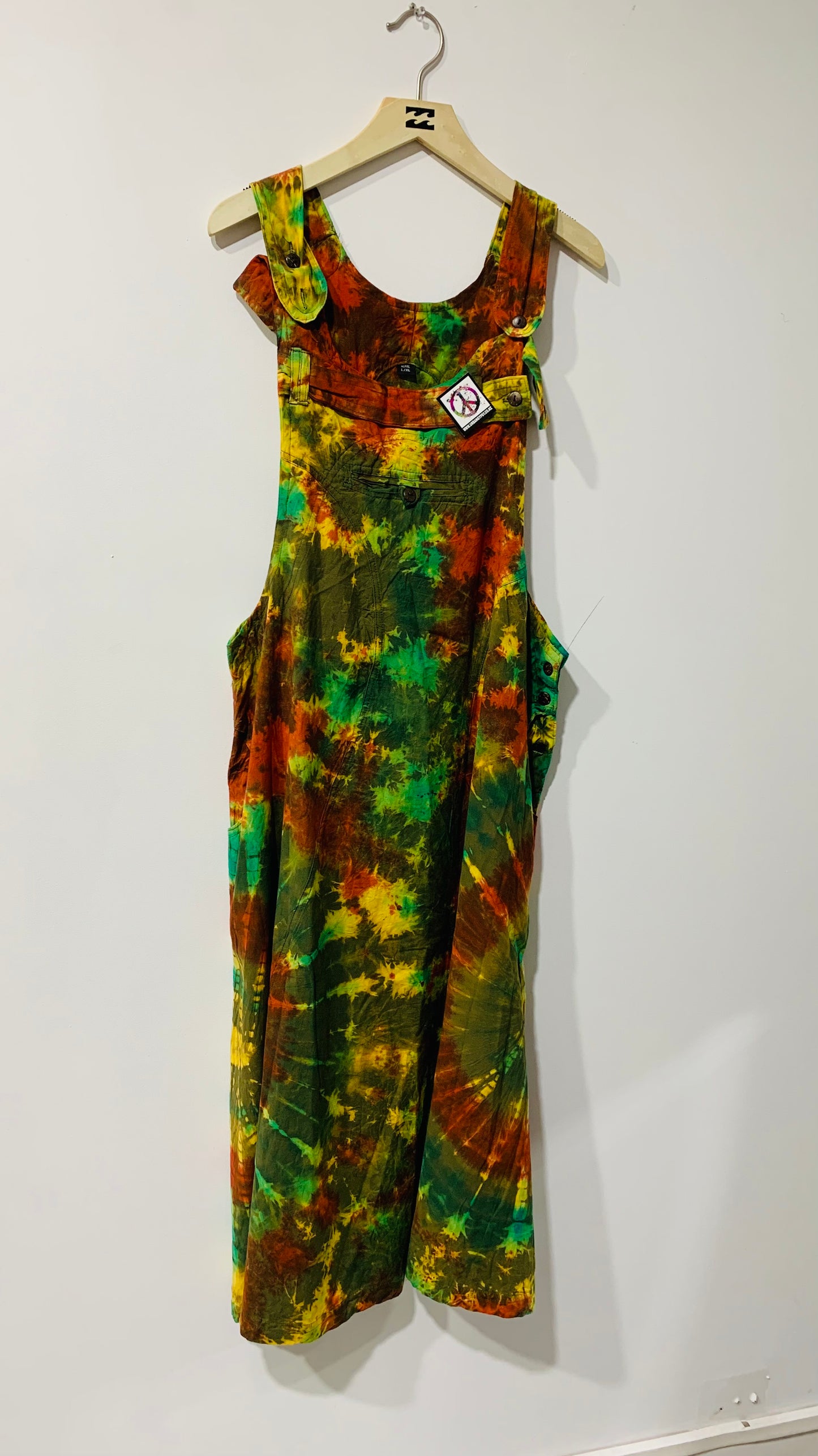 Handcrafted Cotton Tie Dye Long Pinafore #431069