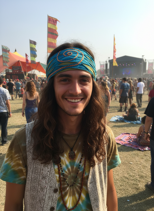 Bohemian handcrafted Embroidered Unisex Headband # HB2202