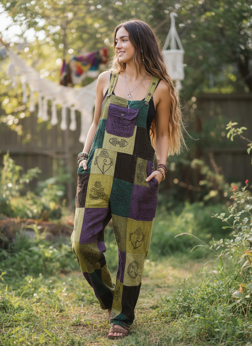 Bohemian Handcrafted Jumpsuits / Overalls/ Dangries #JUM0338