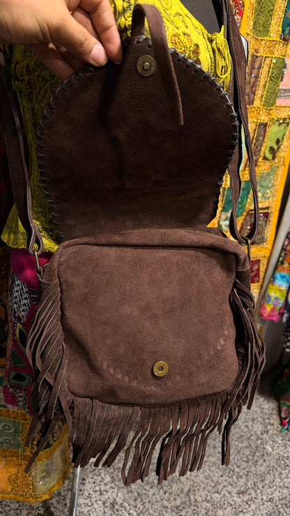 HANDCRAFTED GENUINE SUEDE LEATHER TOTE BAG  #LEA1080