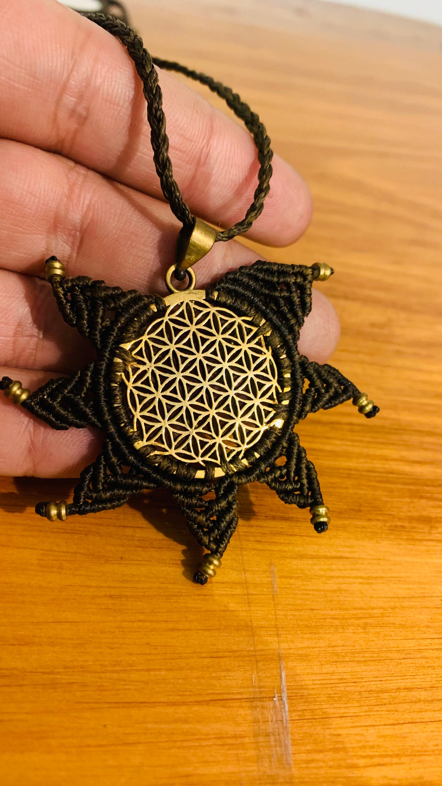 Bohemian style handcrafted Macrame necklace # 12