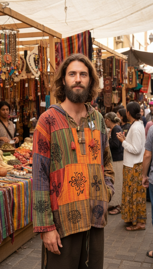 Bohemian handcrafted cotton patchwork Kurta # KURT619