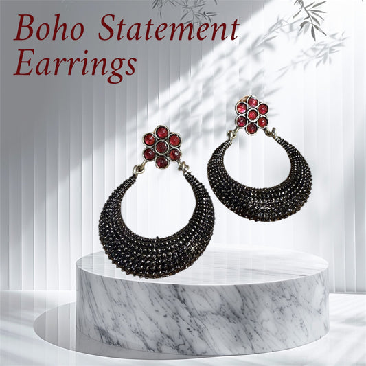 BOHEMIAN HANDCRAFTED NATURAL STONE EARRINGS #EAR166