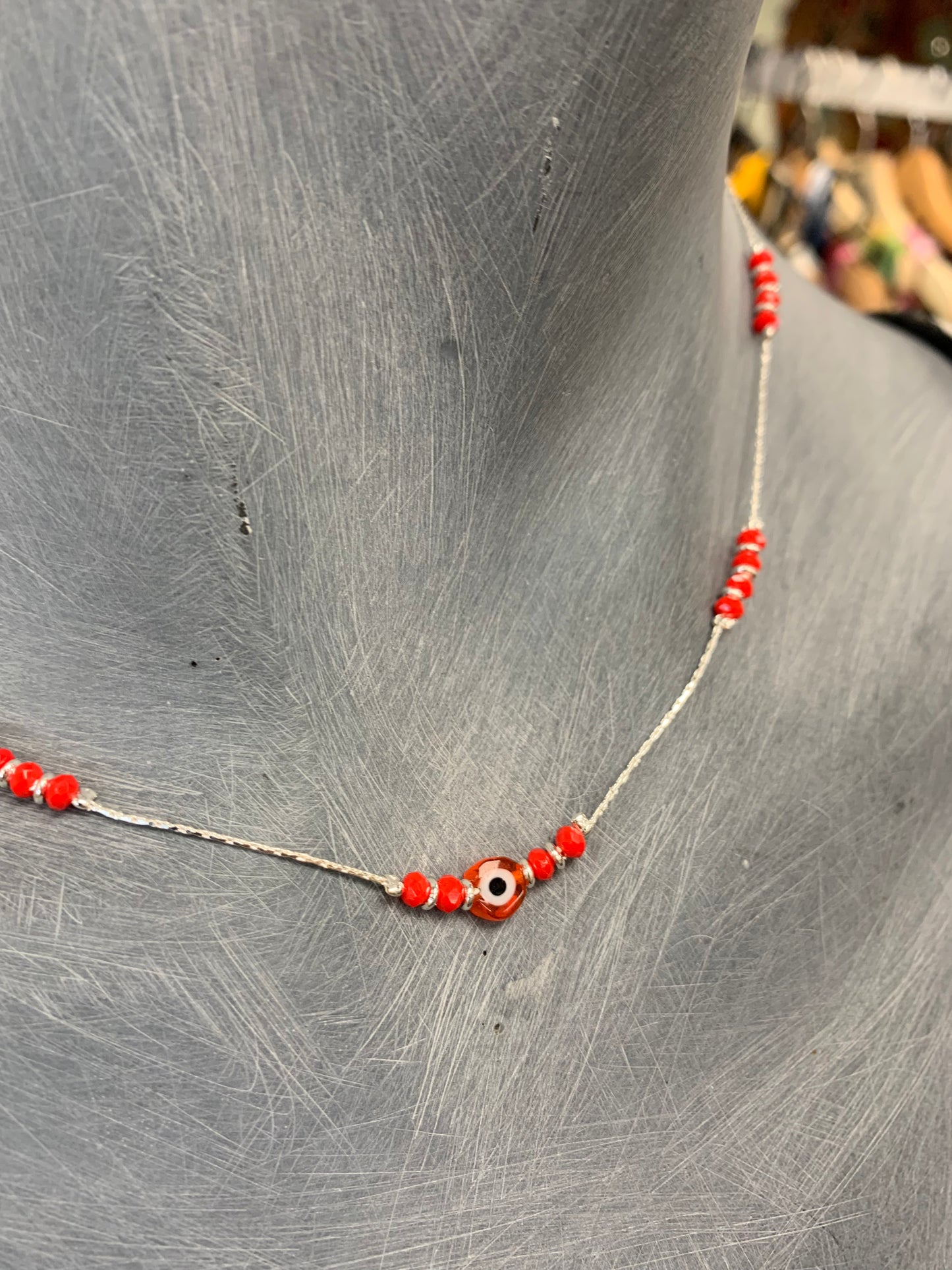 BOHEMIAN STYLE HANDCRAFTED EVIL EYE BEADS NECKLACE #NECK21