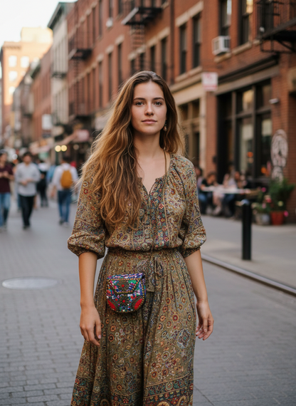 Bohemian style handcrafted metal / Brass Clutch #90722