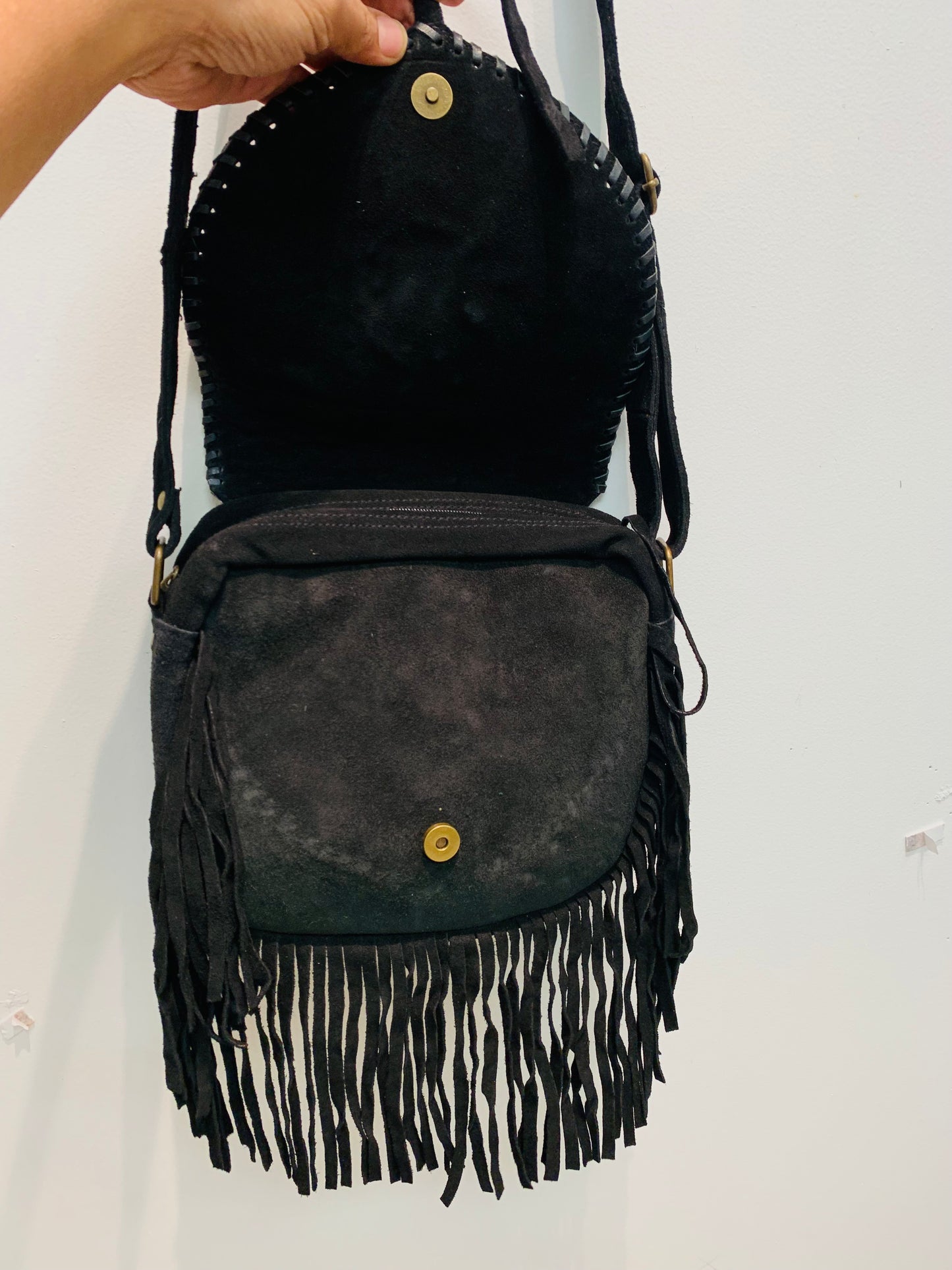 BOHEMIAN STATEMENT HANDCRAFTED GENUINE SUEDE LEATHER BAG #LEA1025