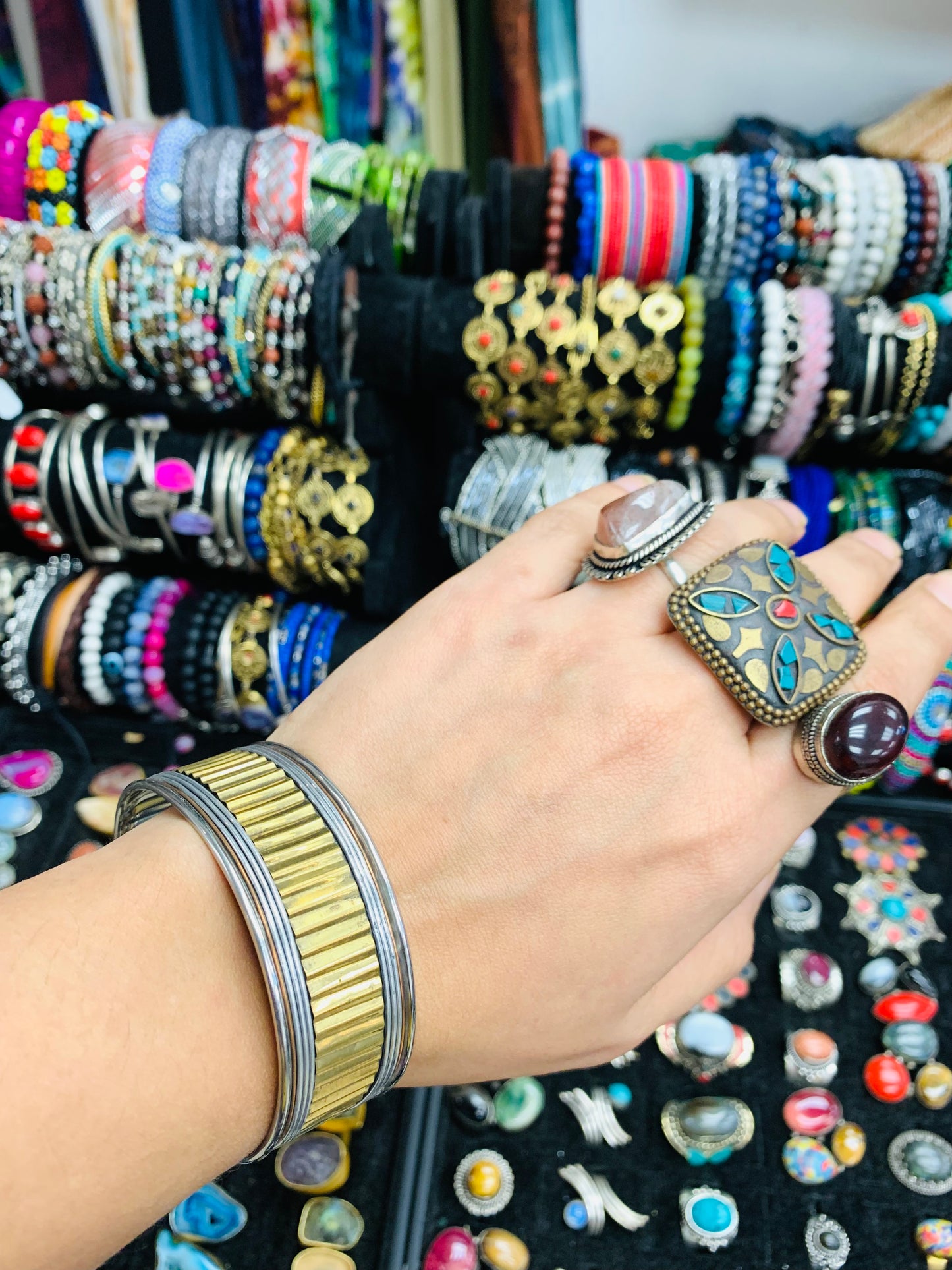 BOHEMIAN STYLE HANDCRAFTED HAND CUFF BANGLE  # CUFF1199