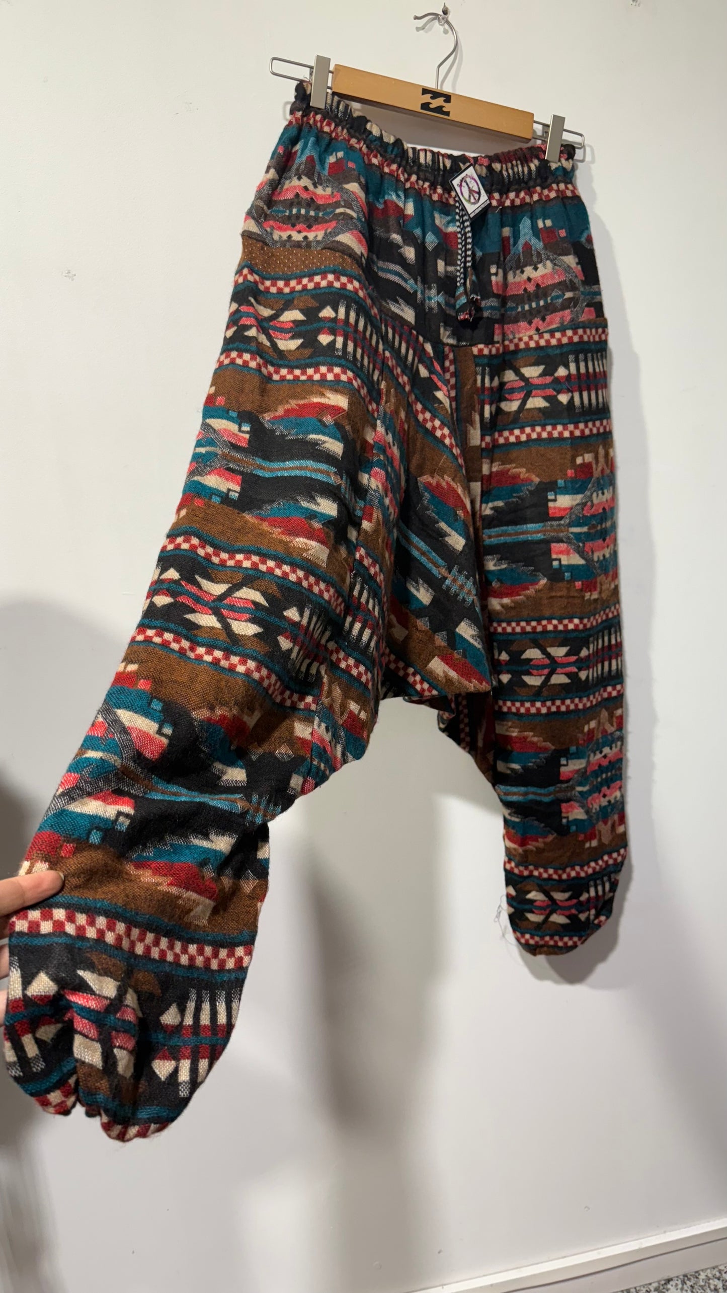 HANDCRAFTED  WARM  DROP CROTCH PANTS #665562