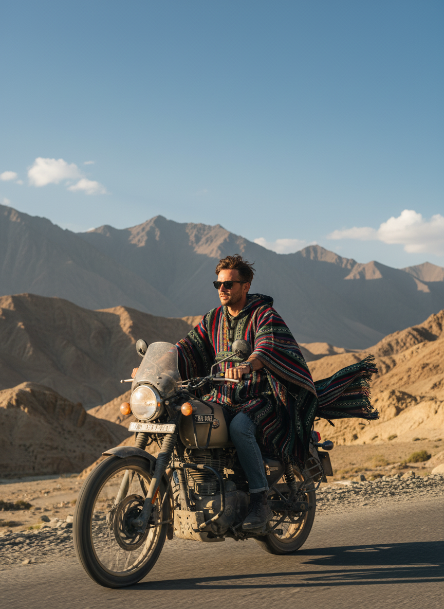 Bohemian handcrafted Hoodie UNISEX Gheri poncho #0170332