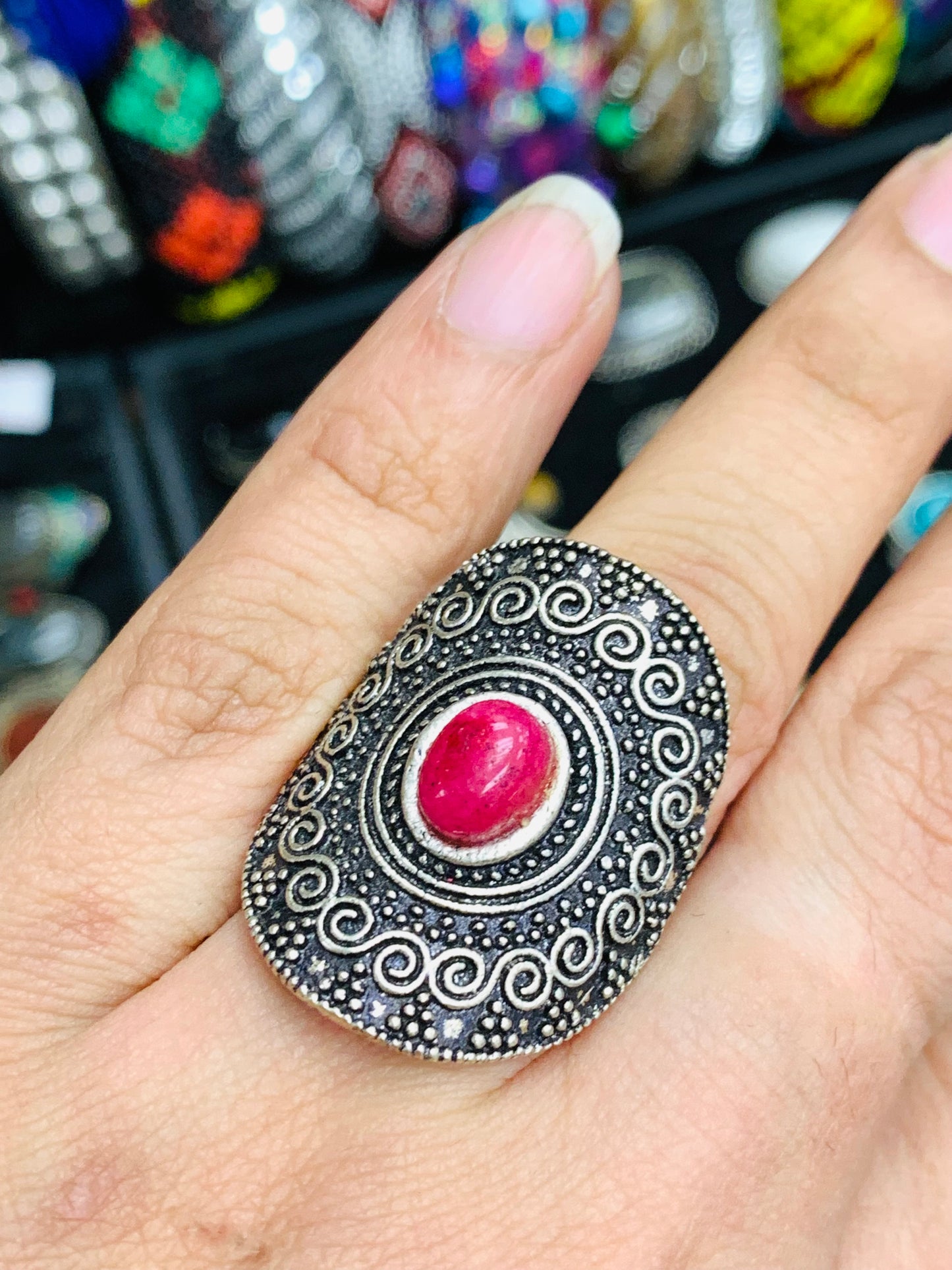 Handcrafted Natural stones ring # RIN2134