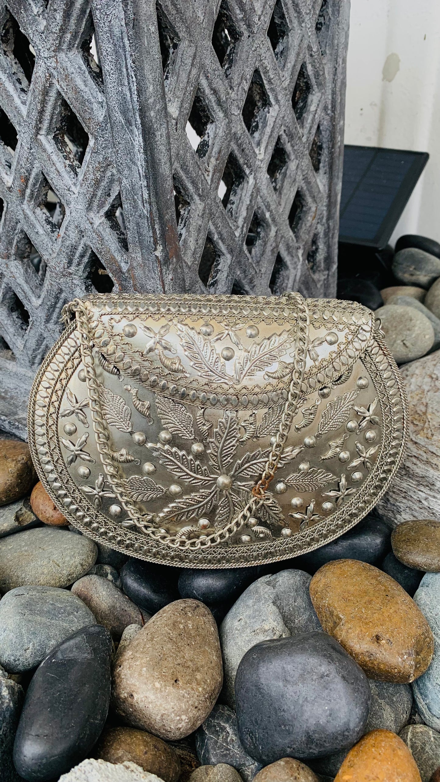 CLEARANCE!!  Bohemian style handcrafted metal / Brass Clutch #90619