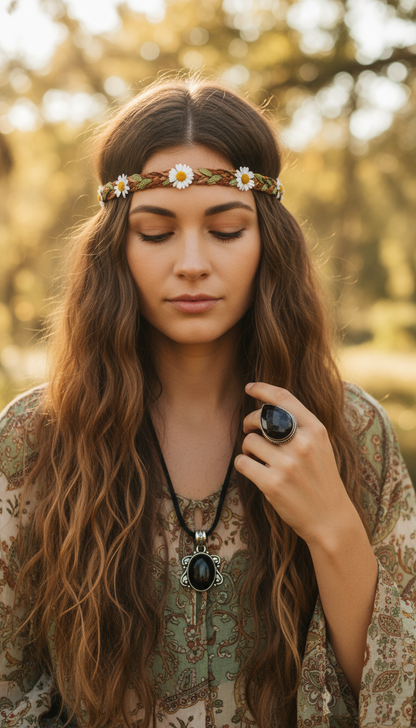 Bohemian style handcrafted natural Stone Pendant # 4077