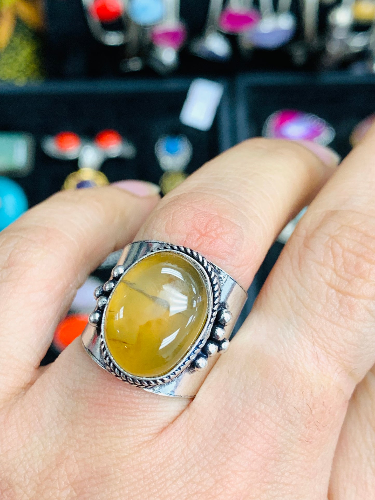 Handcrafted Natural stones ring # RIN2135