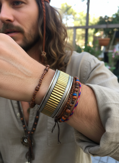 BOHEMIAN STYLE HANDCRAFTED HAND CUFF BANGLE  # CUFF1199