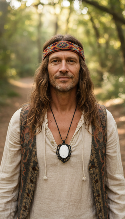 Bohemian style handcrafted Macrame necklace # 13