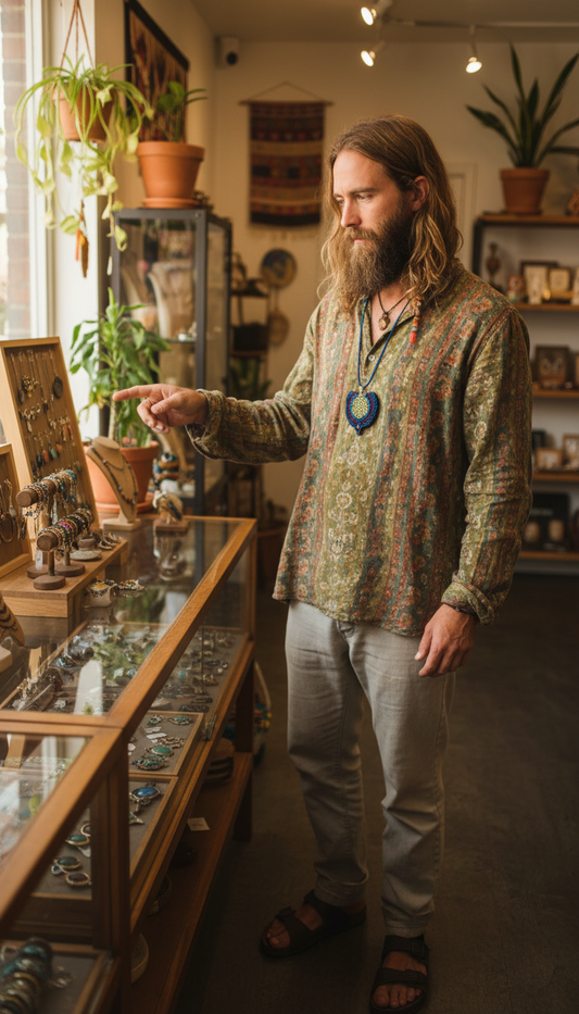 Bohemian style handcrafted Macrame necklace # 11