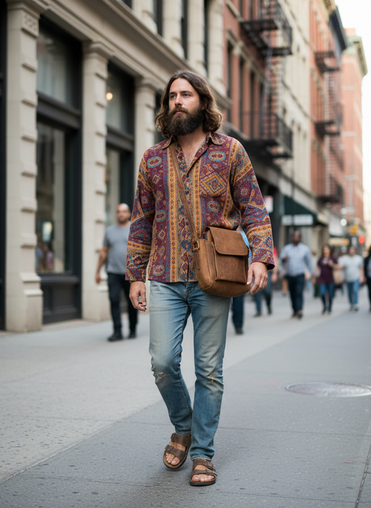 BOHEMIAN STATEMENT HANDCRAFTED GENUINE LEATHER BAG #LEA1030