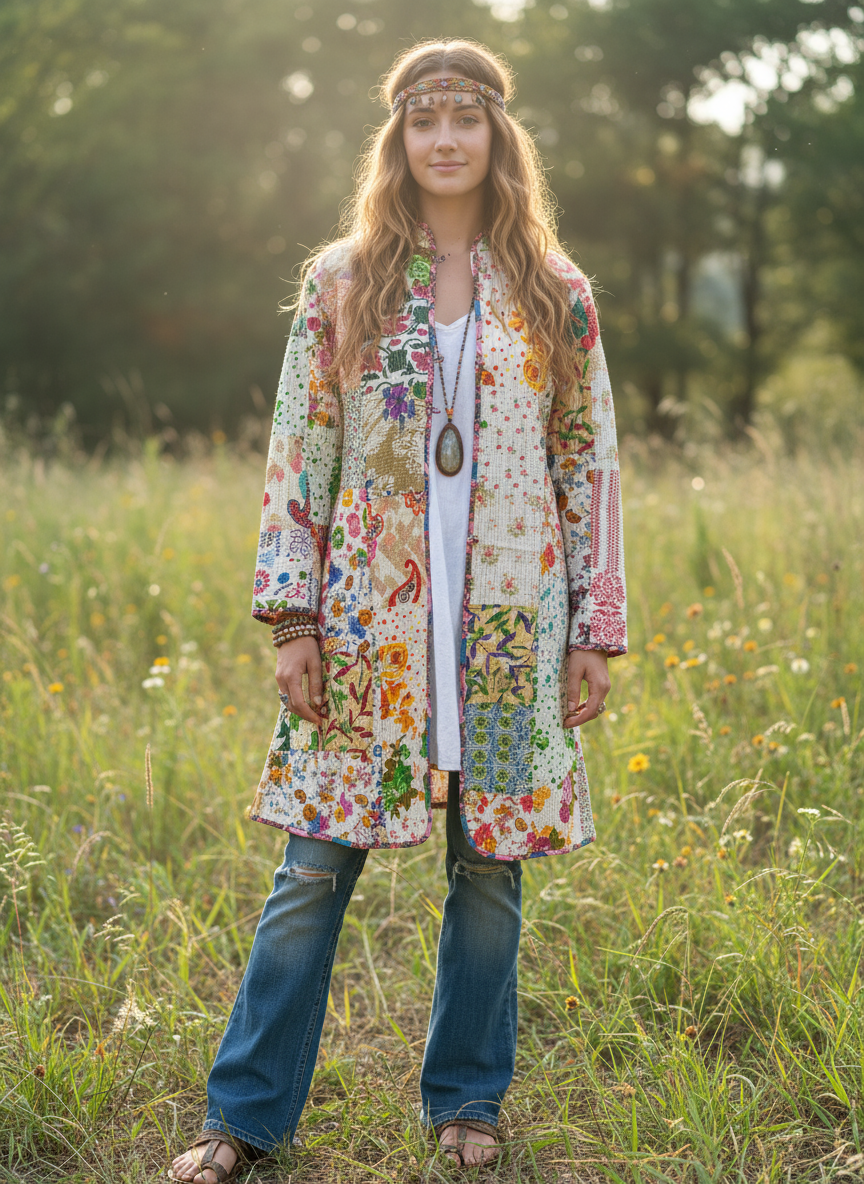 Bohemian style handcrafted Kantha / Quilting Jackets #QUIL035