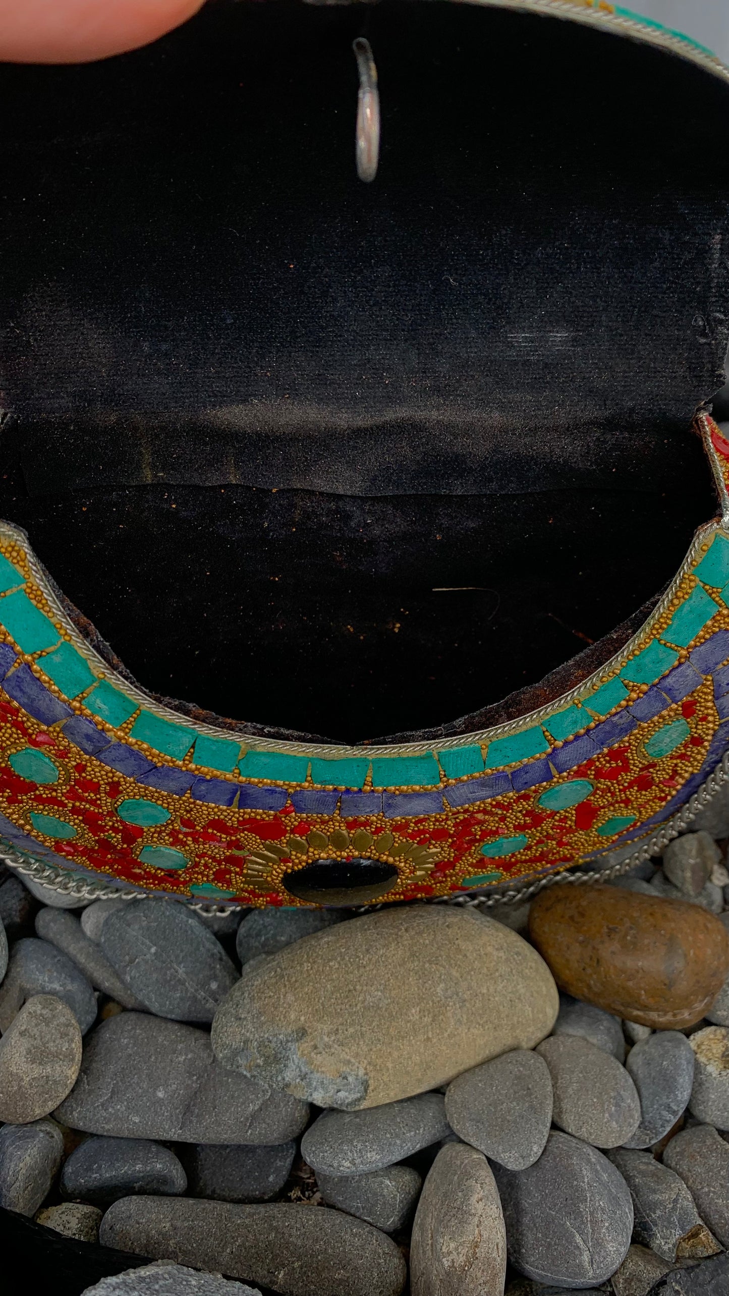 Bohemian style handcrafted metal / Brass Clutch CLEARANCE #90273