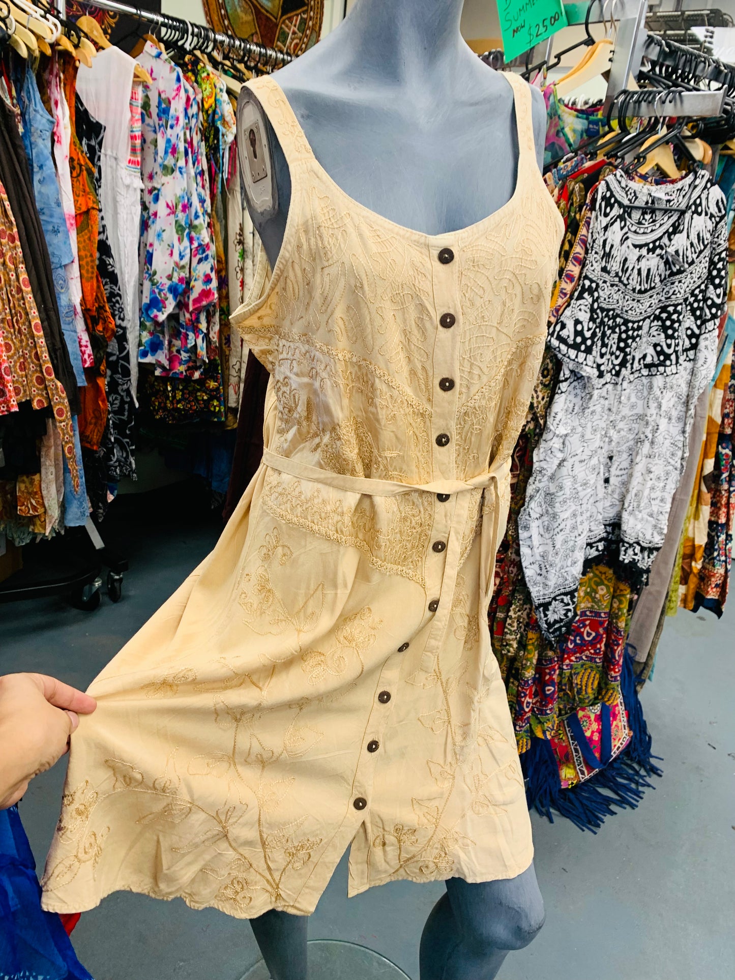 Bohemian style handcrafted Cotton Tunic dress # DRE237