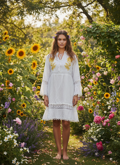 Bohemian handcrafted Bella  dress # DRE309