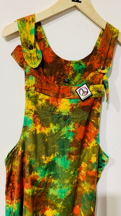 Handcrafted Cotton Tie Dye Long Pinafore #431069