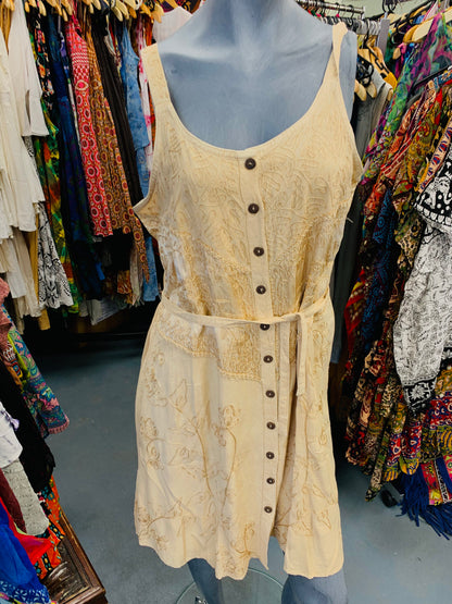 Bohemian style handcrafted Cotton Tunic dress # DRE237