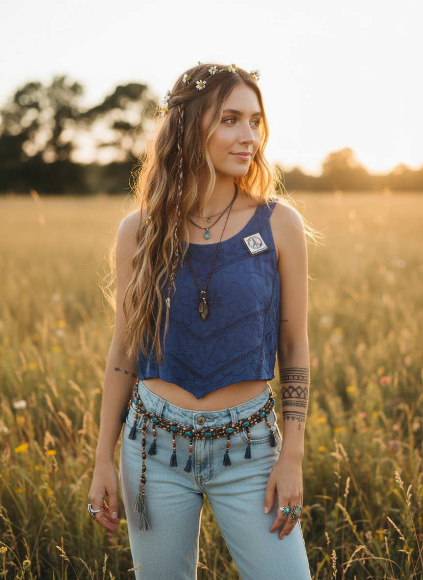 Bohemian Handcrafted Crop Top #CRTOP106