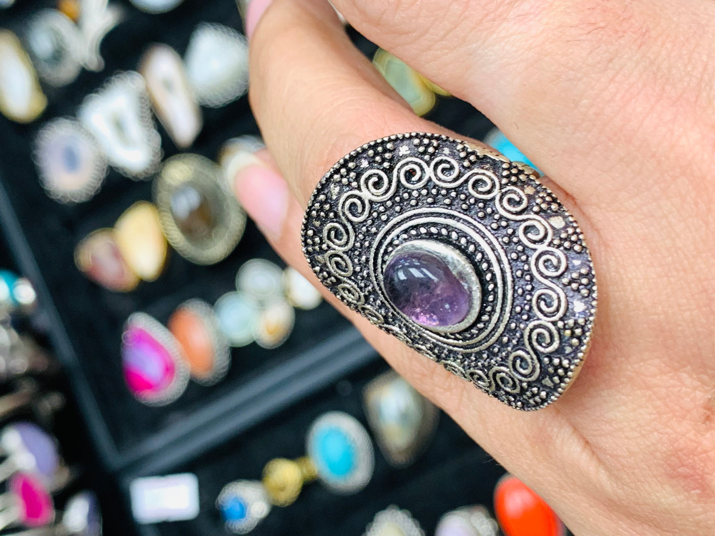 Handcrafted Natural stones ring # RIN2134