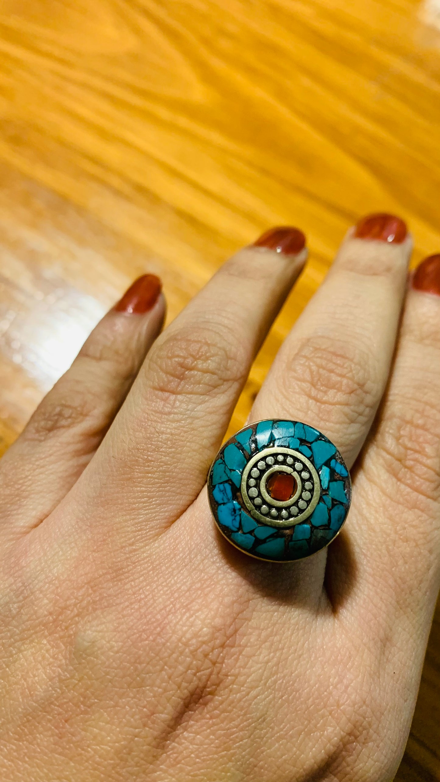 Bohemian style handcrafted Tibetan ring #400