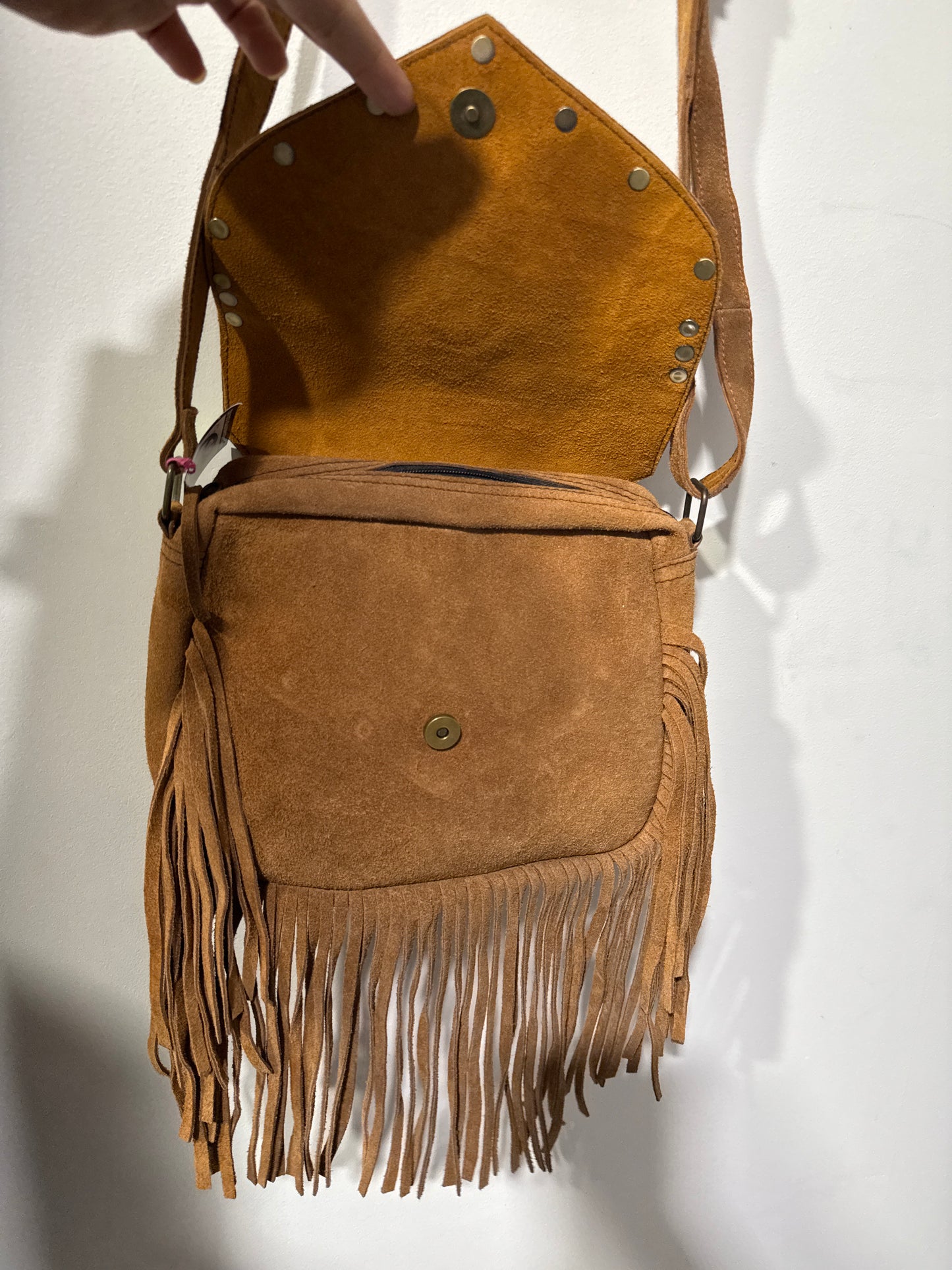 HANDCRAFTED FRIENDSHIP SUEDE LEATHER BAG #LEA552
