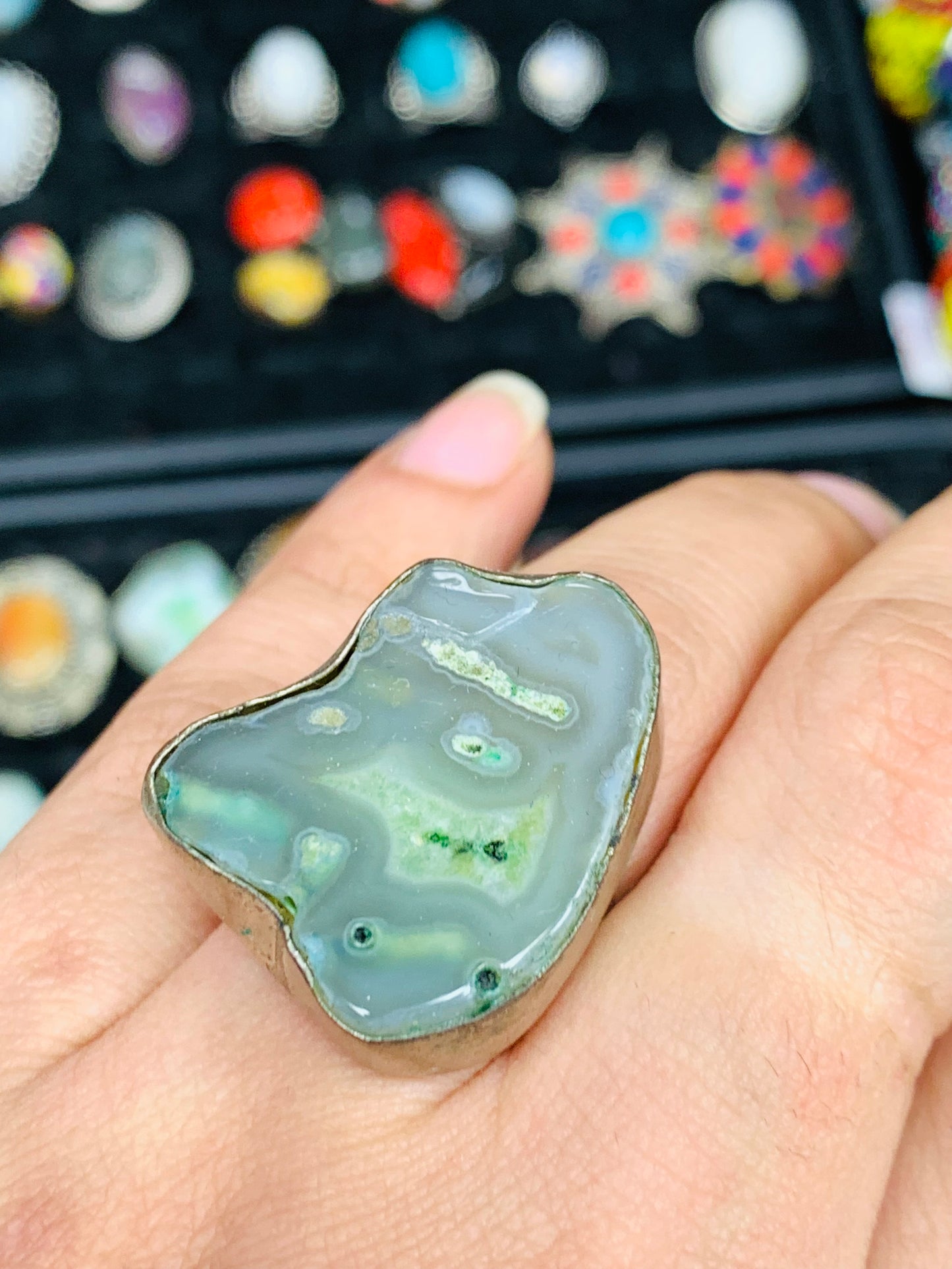 Handcrafted Natural stones ring # RIN2122