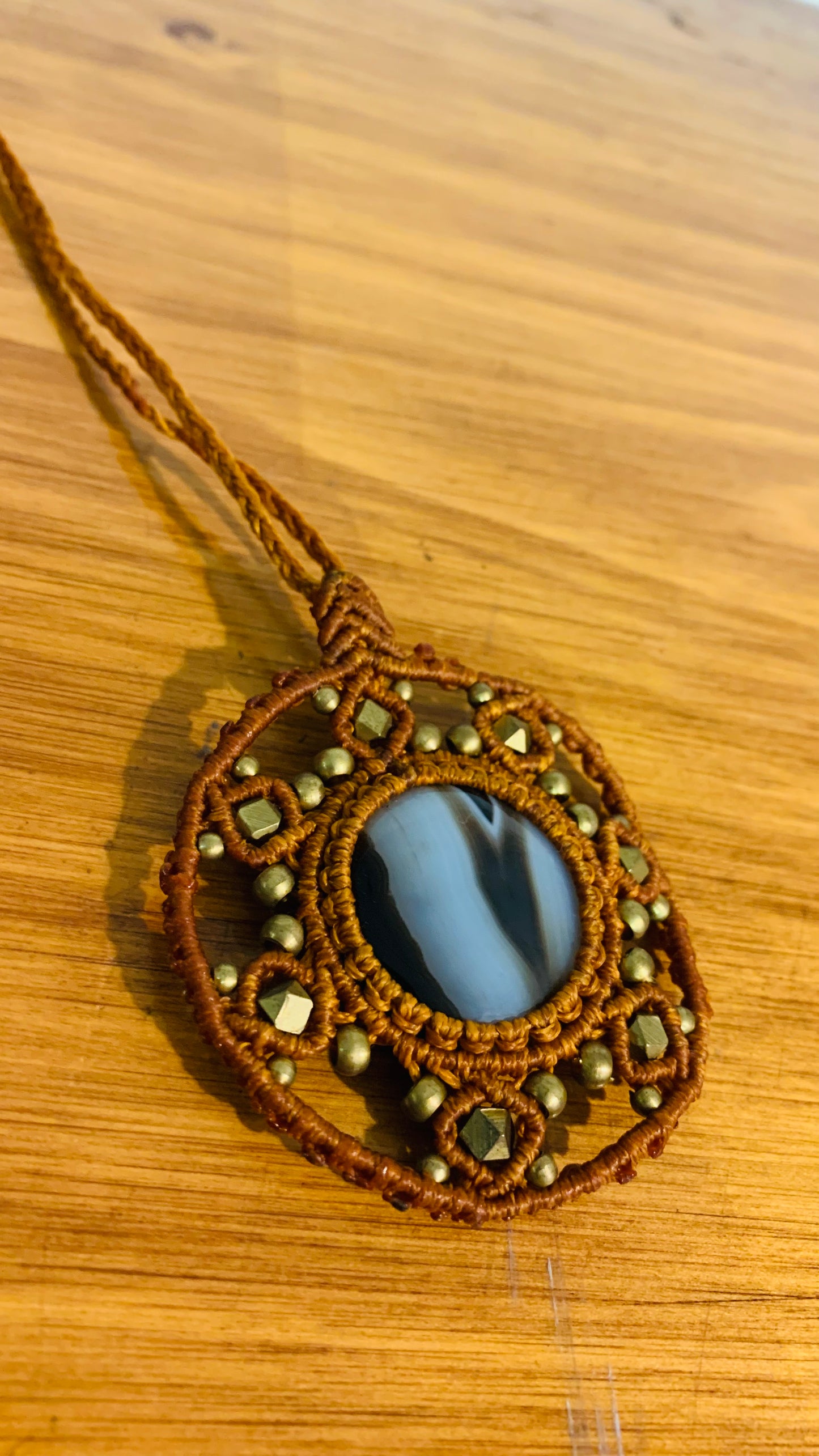 Bohemian style handcrafted Macrame necklace # 6