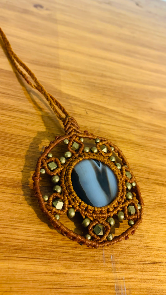 Bohemian style handcrafted Macrame necklace # 6