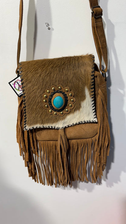 BOHEMIAN STATEMENT HANDCRAFTED GENUINE SUEDE LEATHER BAG #2057325