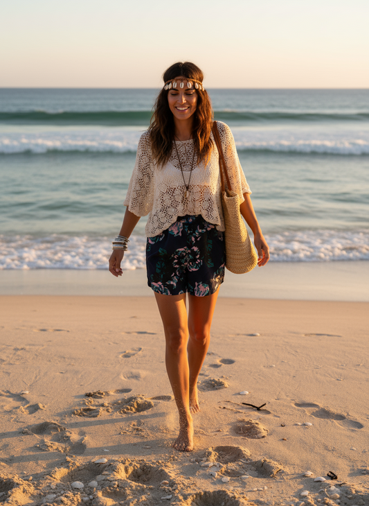 Bohemian style handcrafted short # 3441