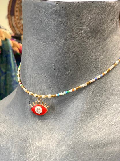 BOHEMIAN STYLE HANDCRAFTED BEADS NECKLACE #NECK33