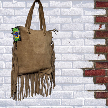 HANDCRAFTED GENUINE SUEDE LEATHER TOTE BAG  #LEA1079