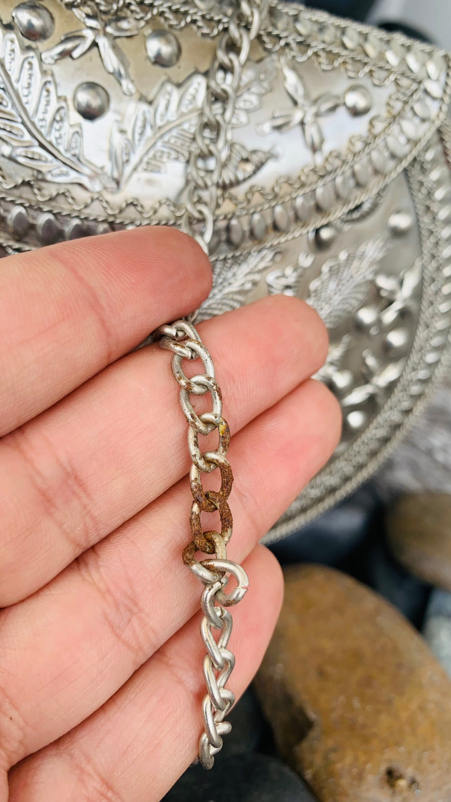 CLEARANCE!!  Bohemian style handcrafted metal / Brass Clutch #90619