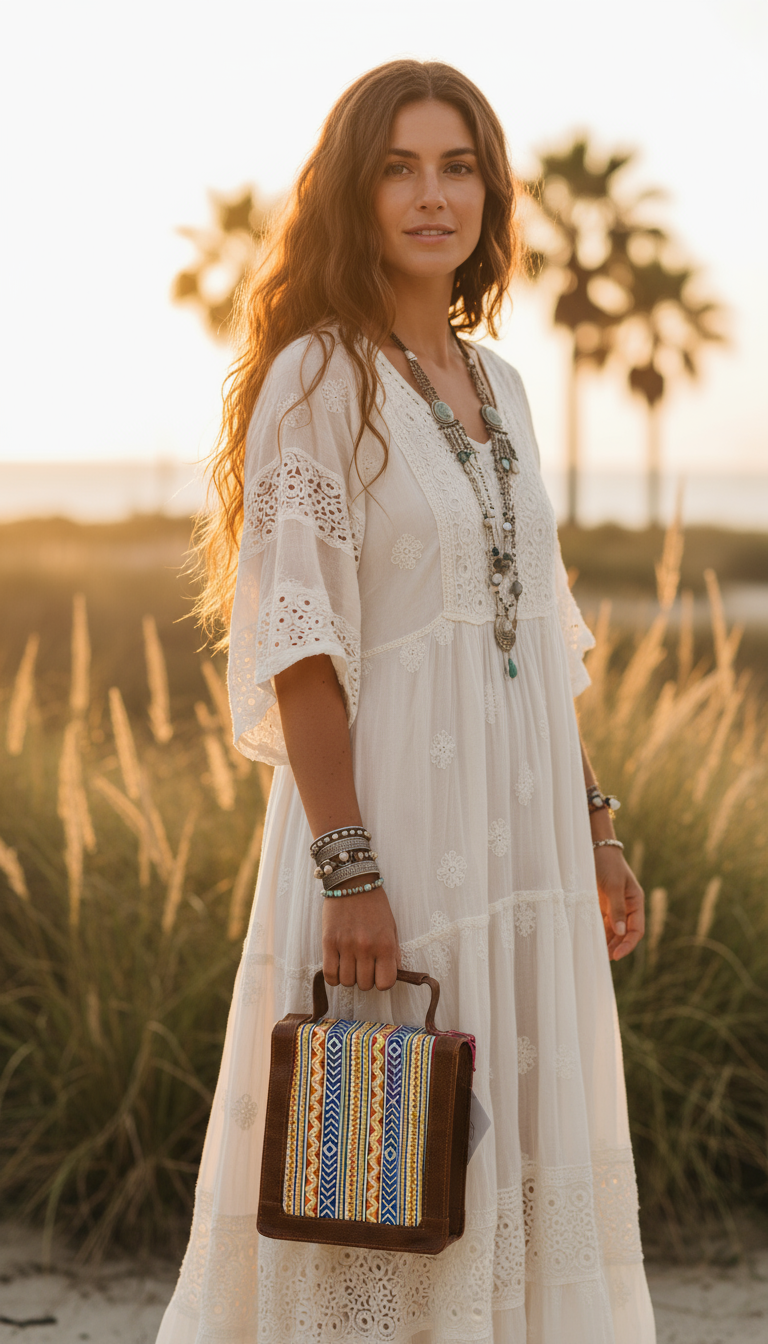 BOHEMIAN HANDCRAFTED PU LEATHER HANDBAG # 3331