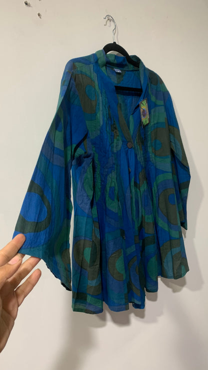 Bohemian style handcrafted cotton Shirt Top #04340